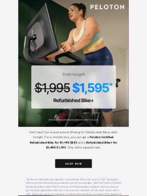 Peloton - Ends tonight!