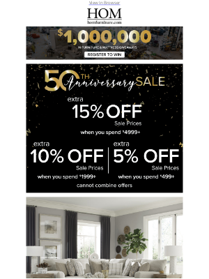 HOM Furniture - Celebrating 50 Years With You!
