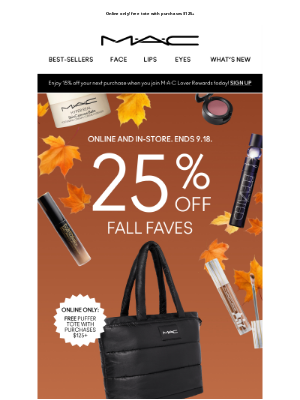 Mac Cosmetics (Canada) - Happening now. 25% OFF FALL FAVES!
