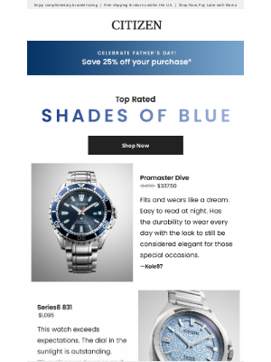 Citizen Watch Company - Shades of Blue: Top-rated styles for Father’s Day