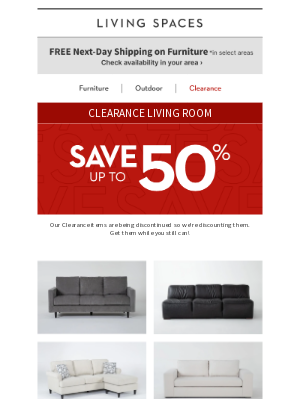 Living Spaces - LIVING ROOM CLEARANCE: The Real Deals