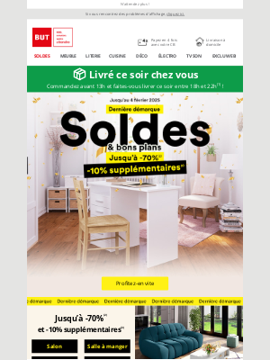 BUT (France) - Soldes Dernière Démarque : jusqu’à -70% et -10% supp