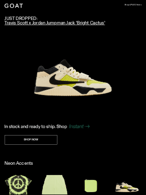 GOAT - JUST DROPPED: Travis Scott x Jordan Jumpman Jack 'Bright Cactus'