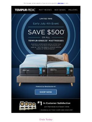 Tempur-Pedic - Save $500 & enjoy cooling comfort every night