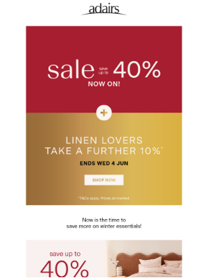 Adairs (Australia) - ✨ SALE STARTS NOW! Save up to 40%​