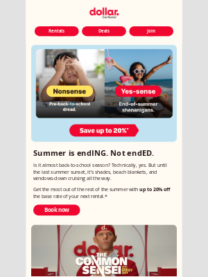 Dollar Rent A Car - 🚗 End the summer with up to 20% off!