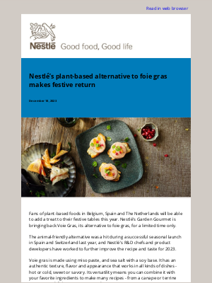 Nestle - Nestlé’s plant-based alternative to foie gras makes festive return