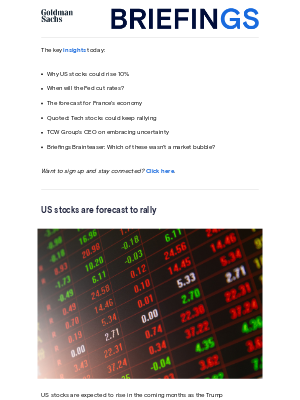 Goldman Sachs - US stocks forecast to rally