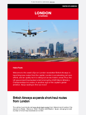 London and Partners (United Kingdom) - London advances sustainability, connectivity and global ambition