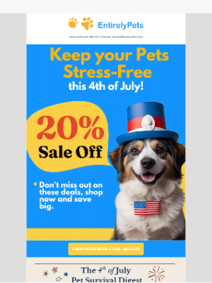 🐾🎆 Pawsitively Great Deals: 20% Off Now!