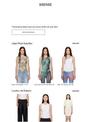 SSENSE - New Arrivals from Jean Paul Gaultier, Loulou de Saison, and LOEWE