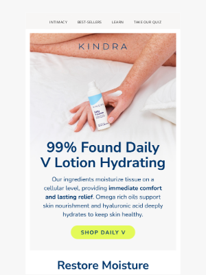 Kindra - 99% Found Daily V Lotion Hydrating