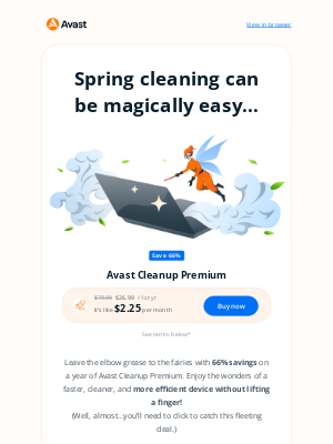 Avast Software - Unlock 66% Spring savings on Avast Cleanup Premium