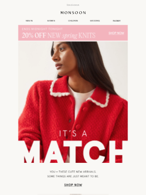 Monsoon (United Kingdom) - ENDS TONIGHT: 20% off new spring knits