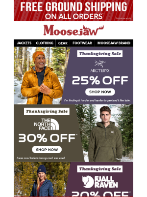 Thanksgiving messages - example from Moosejaw