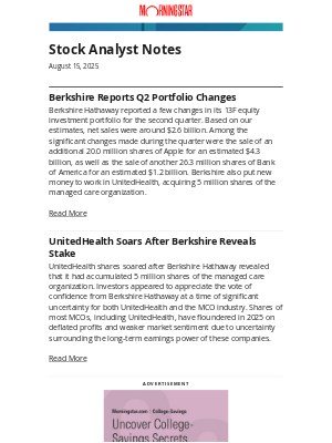 Morningstar - Berkshire Hathaway, UnitedHealth, Applied Materials, Intel, Sandisk