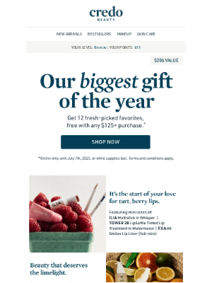 Credo Beauty - Re: your free 12-piece gift