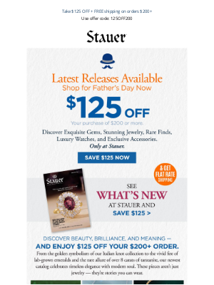Stauer - Take $125 OFF + FREE shipping on orders $200+