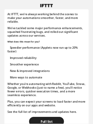 IFTTT - Easier, better, faster, more reliable ⚡️