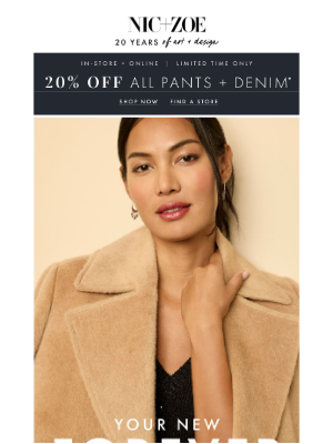 NIC+ZOE - 20% off pants pairs perfectly with new outerwear