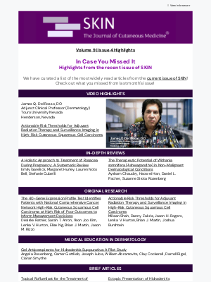 Fall Clinical - Stay updated with the latest from SKIN - Vol 9, Issue 4 highlights