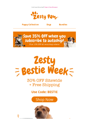 Zesty Paws - Don't Miss Out: 30% OFF Any Order!🤑