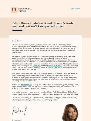 Financial Times - Trump's challenge to the world order