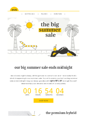 Eve Sleep (UK) - our big summer sale ends midnight