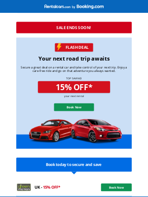 Rentalcars - Rental car offers this weekend: get up to 15% off