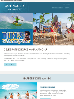 Outrigger Hotels - We're making waves at this surf celebration 🌊