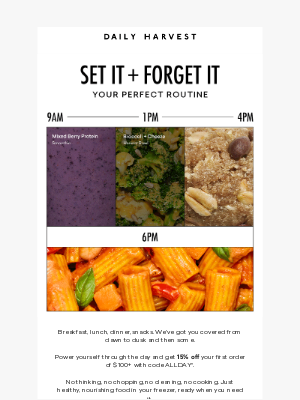 Daily Harvest - Plan your 9–6, no cooking