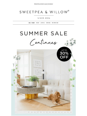Sweetpea & Willow - Up to 30% Off Your Most-Loved Interior Pieces