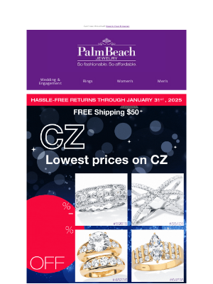 End of Year Cubic Zirconia Blow-Out Sale