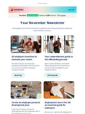 Totaljobs - Your November newsletter has arrived