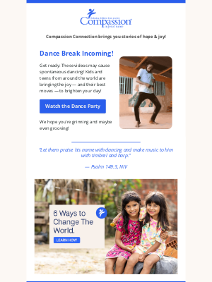 Compassion International - Dance, pray and change the world ❤️🩰