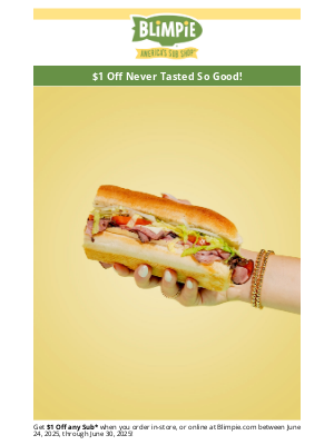 blimpie - Savings On Your Next Sub!