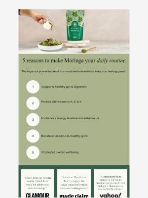 Aduna (United Kingdom) - 5 reasons to start taking Moringa 🪴