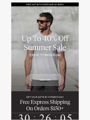Cuts Clothing - Time’s Running Out: Up to 40% Off Ends Tomorrow