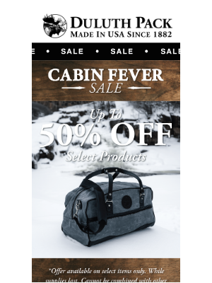 Duluth Pack - CABIN FEVER SALE