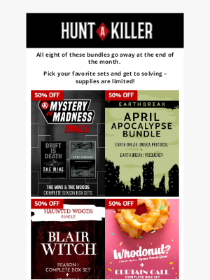 Hunt A Killer - Up to 50% OFF BUNDLE Deals Ending Soon..