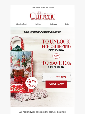 Current Catalog - [URGENT] 10% + free shipping ends soon