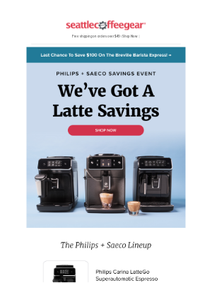 Seattle Coffee Gear - Big Philips Saeco Superauto Savings!