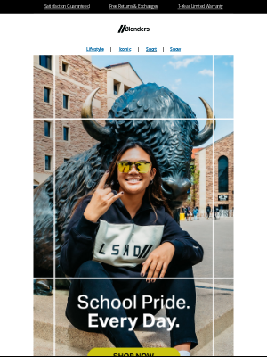 Blenders Eyewear - GOLD Shades Every Day, All Day // Rep Your School Colors
