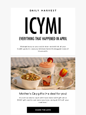 Daily Harvest - ICYMI: the newness!!!