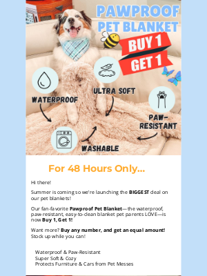 Alpha Paw - 🔥 48 Hours: Buy 1, Get 1 Pet Blanket