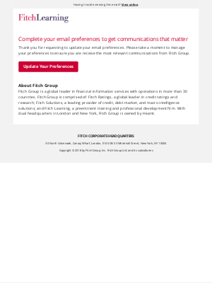 Fitch Learning - Action required: Please complete your email preferences