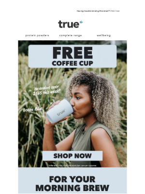True Protein (Australia) - Free Ocean Blue Coffee Cup on Orders* 🌊