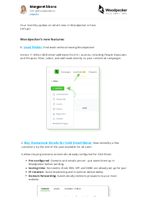 Woodpecker - New features and cold email tips - November 2024