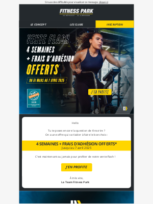 Fitness Park (Canada) - La Vente Flash est là 💪