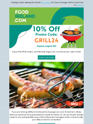 Food Ireland - 10% off Summer BBQ essentials! ☀️